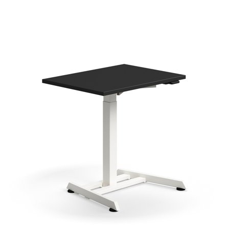 Schreibtisch QBUS, höhenverstellbar, 800x600 mm, weiß/schwarz