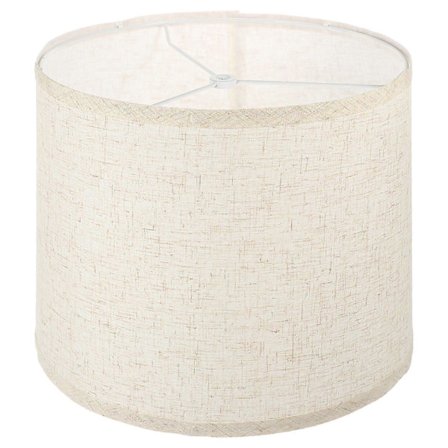 Slitstark lampskärm i linne för hushållsbordslampa, rund taklampskärm med järnram