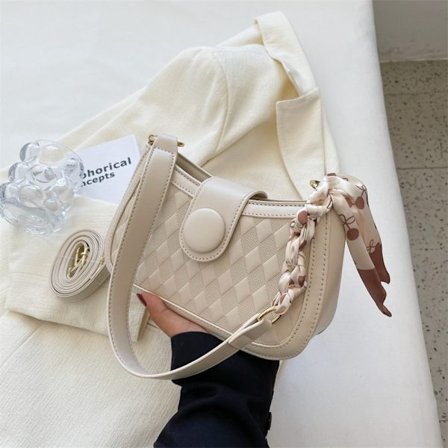 Plaid Lille Taske Skuldertaske HVID