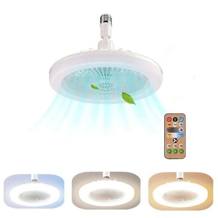30W Loftventilator med Lys og Fjernbetjening E27 LED Loftlampe Ventilatorer Hastighedsjusterbar Stue Luftrensning Køling Husholdningsbelysning Dekor