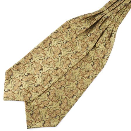 Gylden Paisley Polyester Kravat til mænd - Kravat