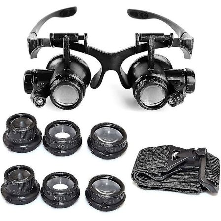 Förstoringsglas, justerbar LED-lampa för juvelerare urmakare