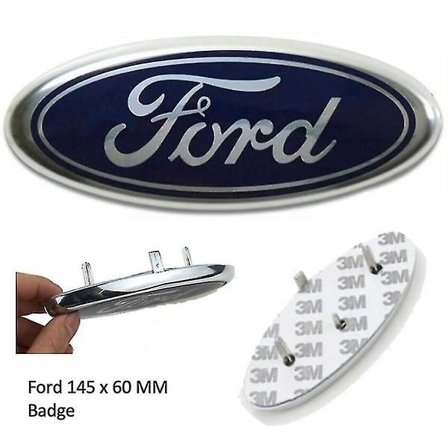 Ford Badge Oval Blå/krom 145x 60mm For/bag Emblem Focu