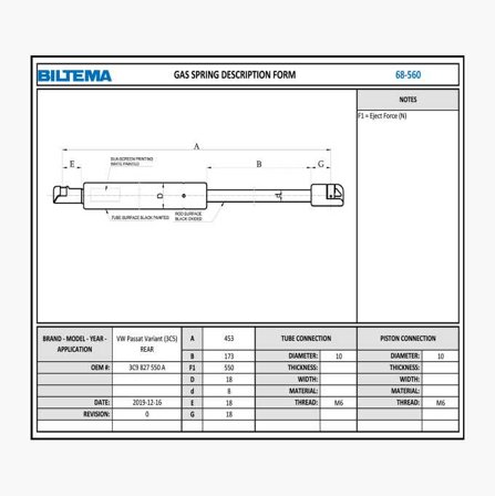 Gasfjäder dynamic - Biltema