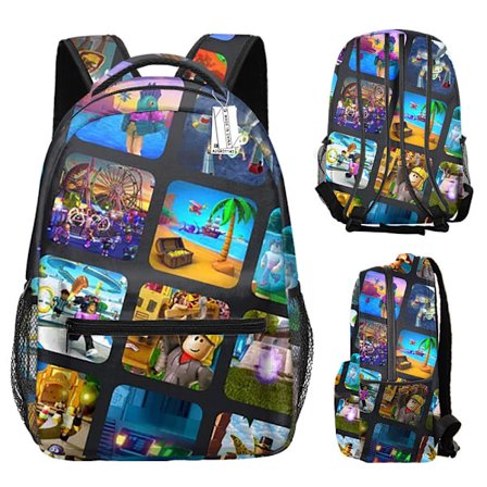Roblox ryggsäck tryckt ryggsäck My World ryggsäck tecknad anime barnryggsäck-YX021