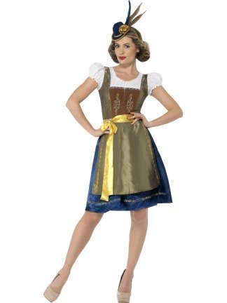 Traditionelt Bayersk Oktoberfest Heidi-Kostume Deluxe M
