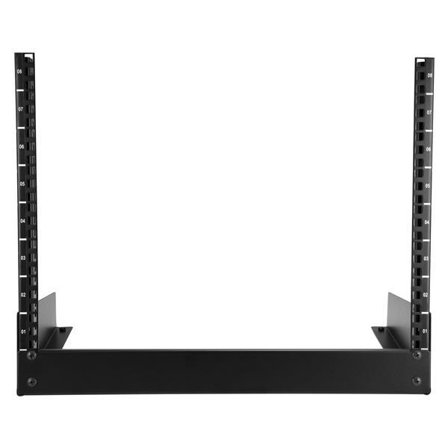 StarTech 8U Open Frame Network Rack - 19" 2 Post Free Standing Desktop Rack for Computer, AV, Media, IT, Data & Server Room Equipment (RK8OD) - rack -