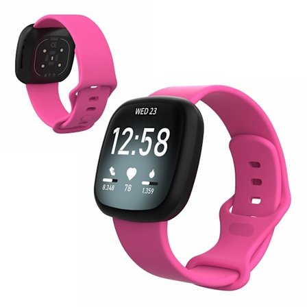 Fitbit Versa 3 / Sense silikon klockarmband - roseröd Size: S