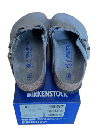 Birkenstock Boston grå mocka sandaler storlek 37