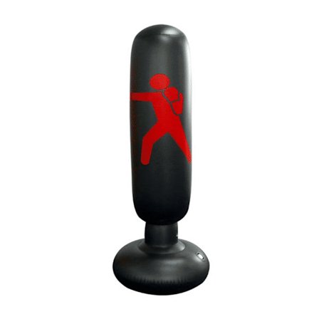 Oppblåsbar boksesekk for barn og voksne - Rød, Gul, Svart - Familietrening Svart