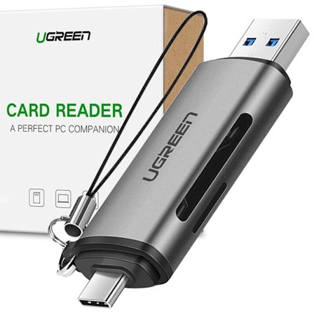 Ugreen SD / micro SD-kortleser for USB 3.0 / USB Type C 3.0 grå (50706)