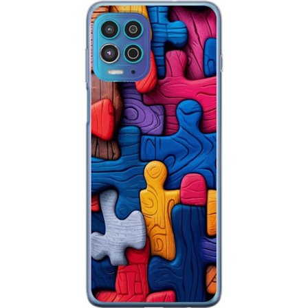 Yhteensopiva Puhelinkuori Motorola Motorola Moto G100 Leikkisä kuvitus Stitchin kanssa vaaleanpunaisissa omenoissa pehmeässä pastellidesignissa, jo