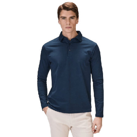 John Henric Cotton Fitted Stretch L/s Polo Shirt Jersey Skjortor Herr M