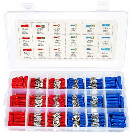 Elektriska kontakter 400 stycken platt terminal kit isolerade terminal crimp sortiment, T-Audace
