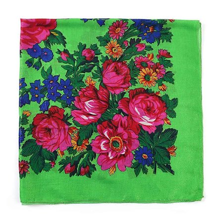 Russisk blomsterskjerf luksus blomsterlommetørkle etnisk sjal dame hijab stort 110 cm pannebånd bandana foulard femme hodeinnpakning sjal