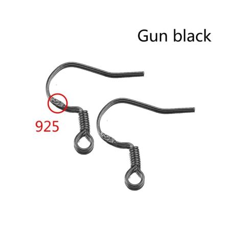 100stk Øredobber Spenger Kroker Jernkrok GUN SORT GUN SORT gun black