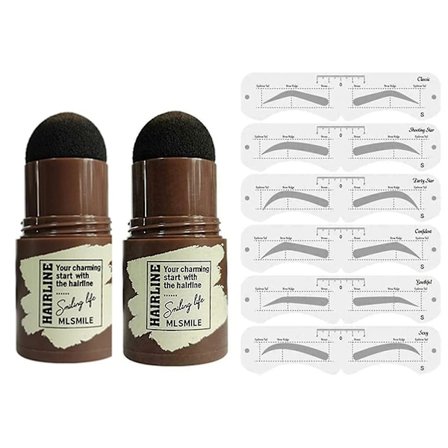 Ögonbryn Stämpel Shaping Kit Återanvändbar makeup Brow Powder Stencil Bärbar vattentät kosmetisk set
