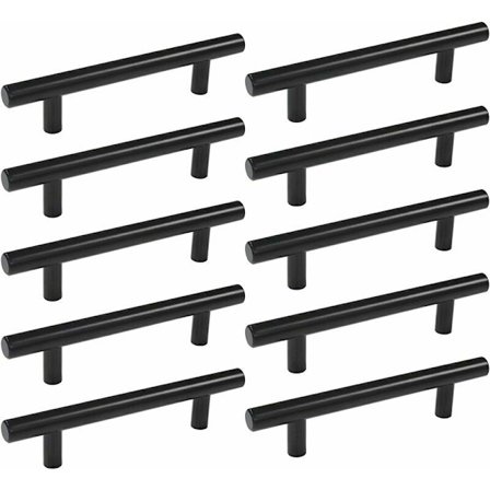 10 stk 160 mm Svart Rustfritt Stål Dør Kjøkkenhåndtak [JUN]_OF