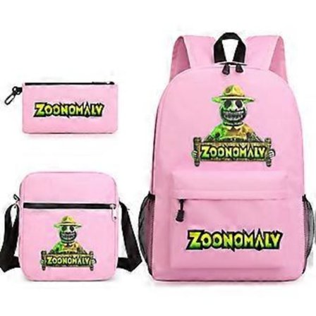 ZOONOMALY Skolesekk Ryggsekk Penal Skulderveske Tredelt Sett _09