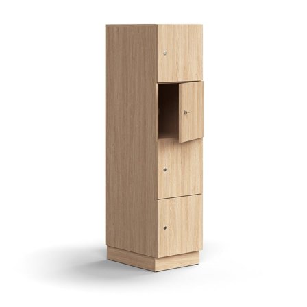 Schließfachschrank QBUS, 1641x400x570 mm, Eiche