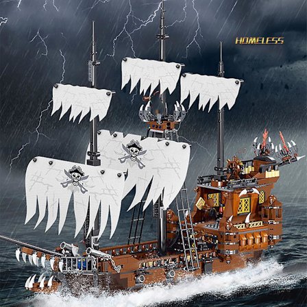 Leker for barn Skip Piratmodell Moc-klosser The Eternity Pirates Båter Byggeklosser Ideas Series Båtklosser Gutter Bursdagsgaver Ingen Original Eske4