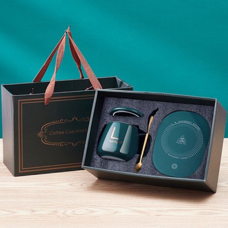 Konstant temperatur kopp 55 grader varm varm kopp matte smart oppvarming kopp hjemmekontor automatisk varm kopp varm melk varm kopp Grønn