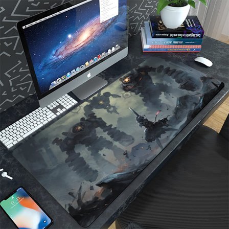 Game Yuanshen tegneserie kontor tastatur computer skrivebordspude stort kreativt underlag vandtæt smudsafvisende fortykket musemåtte,400*900*3mm