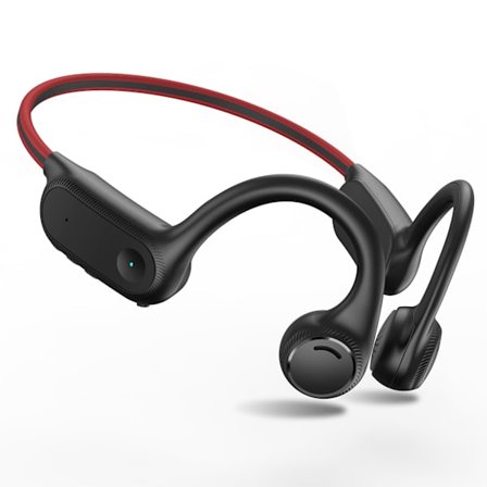 Knogleledende bluetooth-headset i øret-ørekrog sporter headset med lang batterilevetid - rødt