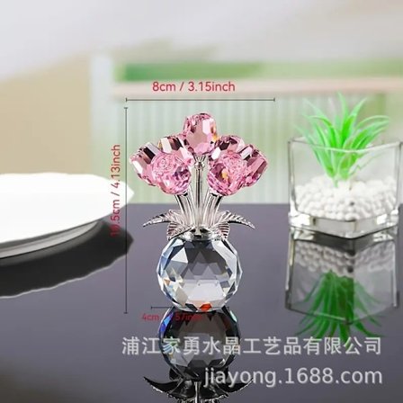 Glas krystal roser Qixi Valentinsdag gaver stue boligdekorationer håndværksdekorationer