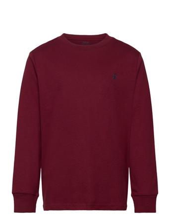 Cotton Jersey Long-Sleeve Tee Tops Sweat-shirts & Hoodies Sweat-shirts Burgundy Ralph Lauren Kids