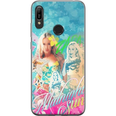 Kompatibelt Mobildeksel til Huawei Y6 (2019) Eventyrverden med Steve, Creeper og dyr i fargerik blokkgrafikk