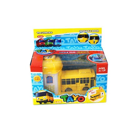 4-delt skalamodel Tayo mini bus børns mikrobus baby Oyuncak garage Tayo bus udskydnings crash car [DM]