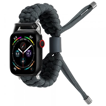 Paracord-ranneke säädettävällä kudotulla hihnalla Apple Watch -sarjaan 7/8 45 mm Paracord-ranneke nailonista punottu ranneke