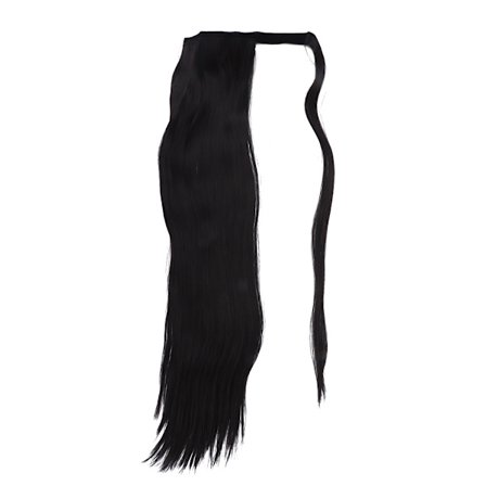 Rak rak runt hårförlängning hästsvans peruk klämma i hästsvans falskt hårstycke styling 01#