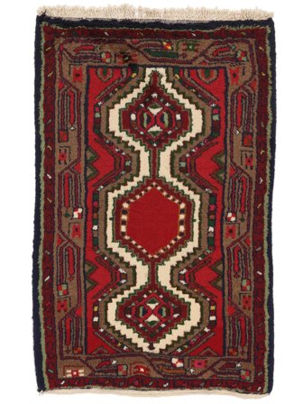 Tapis Hamadan 75X118 Noir/Rouge Foncé (Laine, Perse)