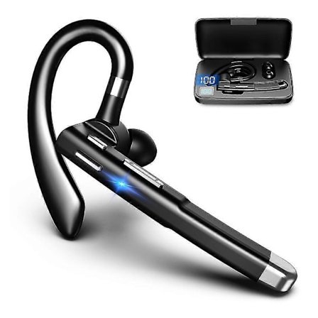 Bluetooth Headset for Mobiltelefon, V5.1 Bluetooth Trådløst Ørepropp Headset med CVC 8.0 Støyreduserende Mikrofon for Kjøring/Business/Kontor, 