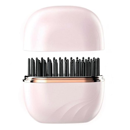 Trådløs, bærbar mini-hårbørste med rettetang, rask oppvarming, anti-skålding, 3-trinns temperaturkontroll, lett og bærbar