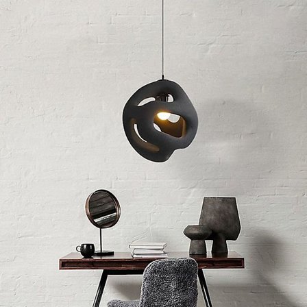 LED Hængende Lampe Nordisk Retro Sort Hvid Wabi-sabi