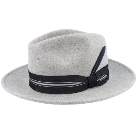Bailey - Grå fedora Hatt - Marack Oxford Mix Fedora @ Hatstore