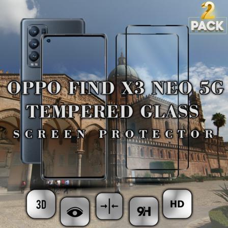 2 Pack OPPO FIND X3 NEO 5G - Härdat glas 9H-Super kvalitet 3D