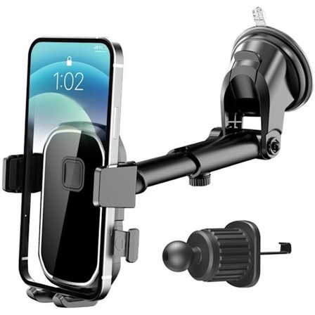 (Sort) Telefonholder M4, 360° rotation to [lufttype + sugekop]