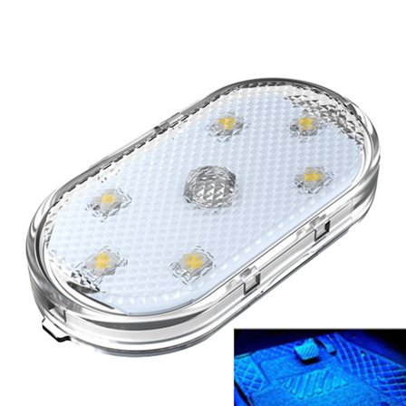 Billagnslys til bil med berøringsstyring, USB-opladning, mini, kompakt, LED-læselampe, blå