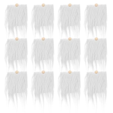 12 sæt forudskårne nisse-skæg kostume skæg kunstig pels dværg bea