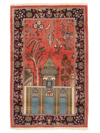 Sarough Fine Teppich Handgeknüpft 114X179 Dunkelrot/Schwarz Persien/Iran