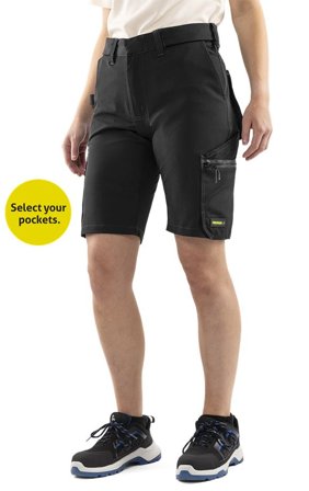 Fristads Dam Flex hantverkarshorts stretch 2804 GHST, Svart