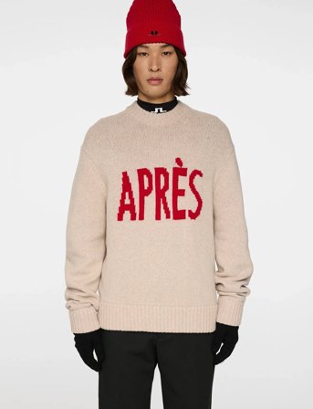 J. Lindeberg Fabian Graphic Knit Sweater - Beige - XL