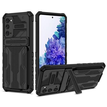 Samsung S20 Fe Stöttåligt Skal Kickstand & Kortfack Thinarmor V3 Svart
