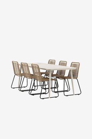 Venture Home - Spisegruppe Lina med 6 stole Lindos - Sort - Spisegrupper - Fra Homeroom