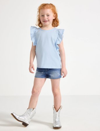 Lindex Shorts Denimjersey Butterflies - Blue - 110