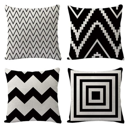 Set med 4 kuddfodral 45 x 45 cm Mjuka och dekorativa kuddfodral